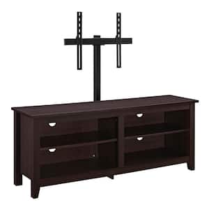 Columbus 58 in. Espresso MDF TV Stand 60 in. with Flat Panel Mount