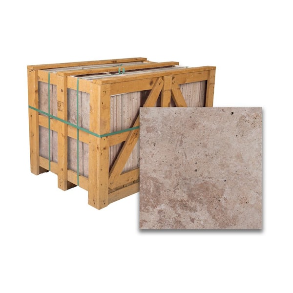 Mediterranean Walnut 2 cm. x 16 in. x 16 in. Tumbled Travertine Paver Tile (106.8 sq. ft./Pallet)