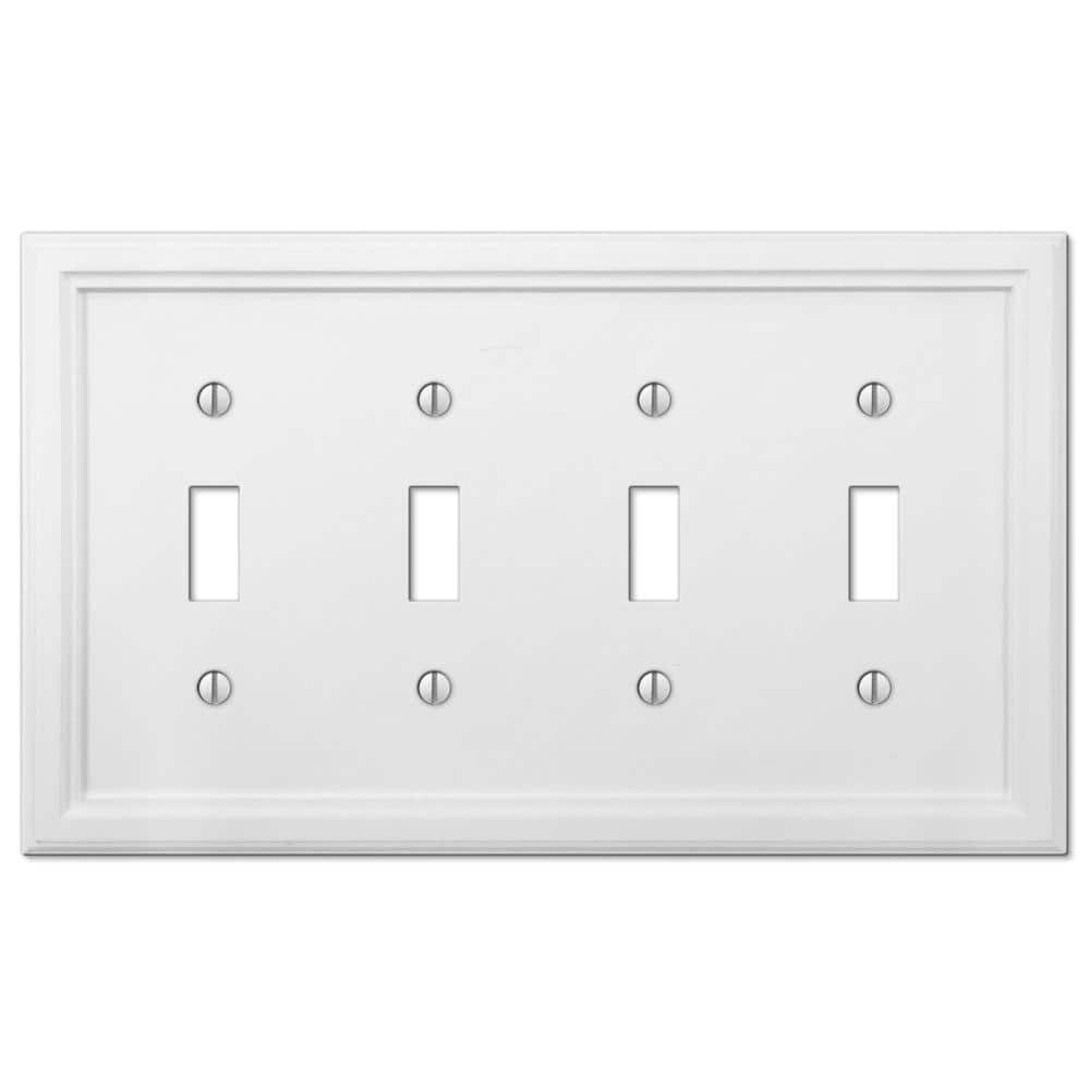 Elly 4 Gang Toggle Composite Wall Plate - White price history on PriceWatchPro