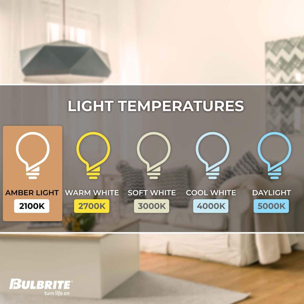 Amber Vintage Style Dimmable LED ST18 Light Bulbs, 2-Pack