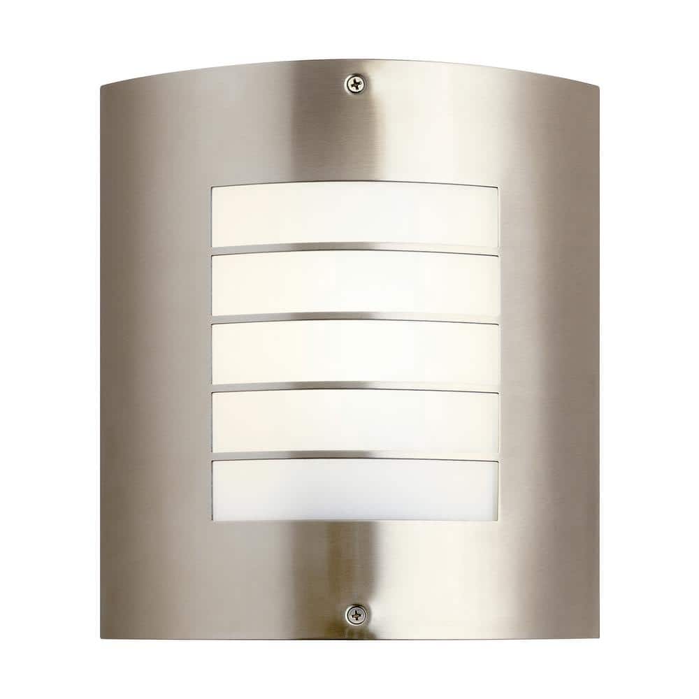 Newport 10.25 in. 1-Light Brushed Nickel Outdoor Hardwired Wall Lantern Sconce with No Bulbs Included (1-Pack) price history on PriceWatchPro