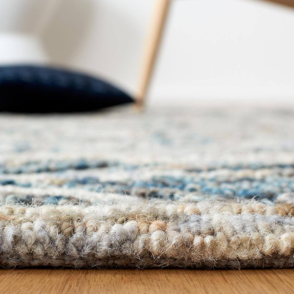 Gray and Beige Hand-Tufted Wool Area Rug, 3' x 5'
