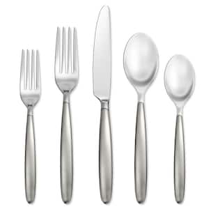 Tidal Frosted 5-Piece Silver 18/0-Stainless Steel Flatware Set (Service For 1)