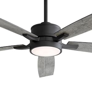 Wilder 65 in. Integrated LED Indoor Black Ceiling Fans with Light and Remote Control Included