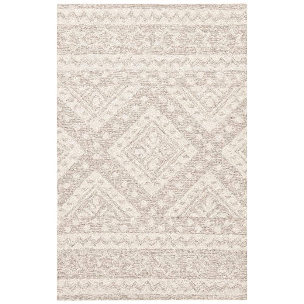 Hand-Tufted Beige/Ivory Woolen Soft Textured Area Rug - 2'6" x 4'