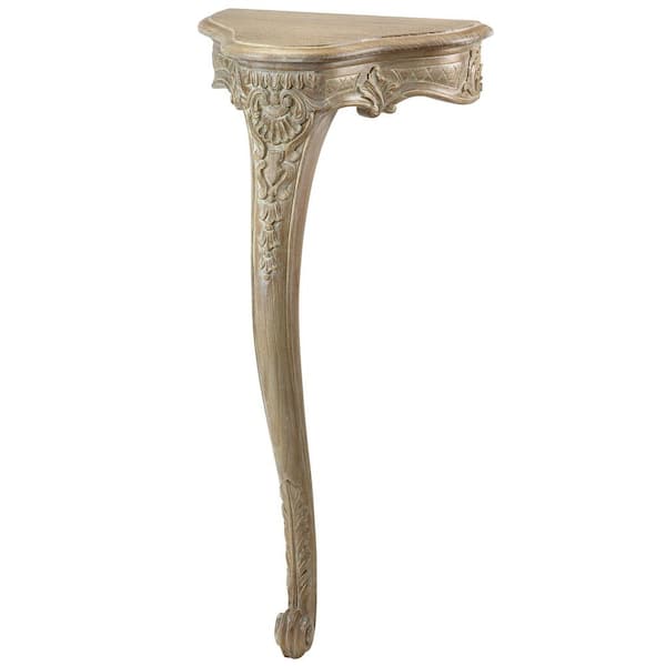 Design Toscano Petite Louis XV Style 18 in. White Standard Triangle Top Wood Console Table