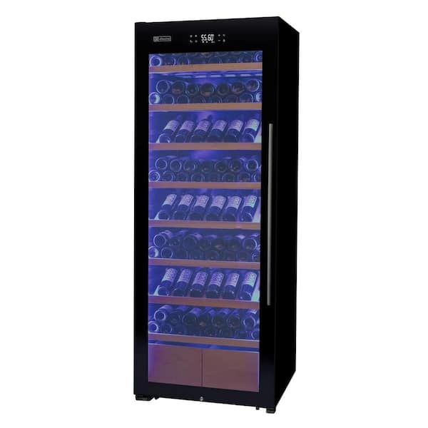 Allavino 248-Bottle Single Zone Wine Cellar Cooling Unit with Left Hinge Black Glass Door and Display Shelving