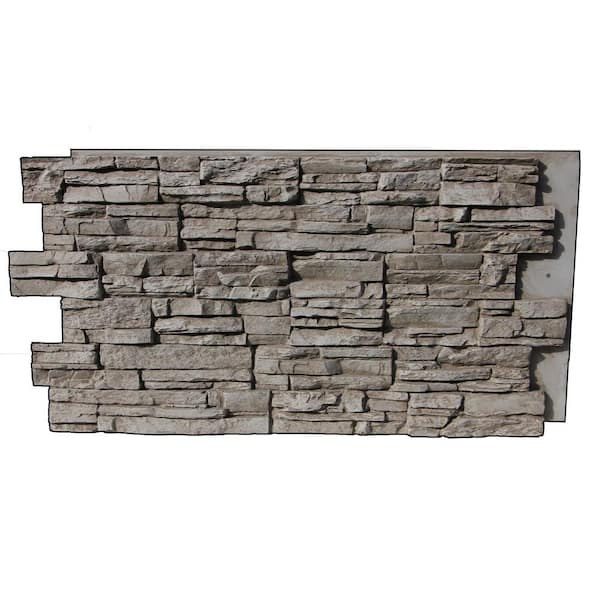 Superior Building Supplies Faux Grand Heritage 24 in. x 48 in. x 1-1/4 in. Stack Stone Panel Creamy Beige