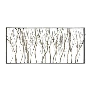 Tree Distressed Dimensional Branch Silver Wall Decor with Black Frame