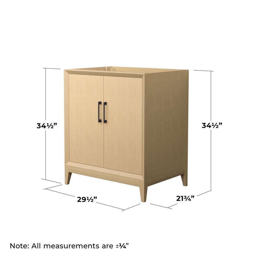 Janna 30" Freestanding Single Bathroom Vanity in White Oak with Matte Black Trim