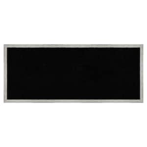 Shiplap White Narrow Wood Framed Black Corkboard 31 in. x 13 in. Bulletin Board Memo Board