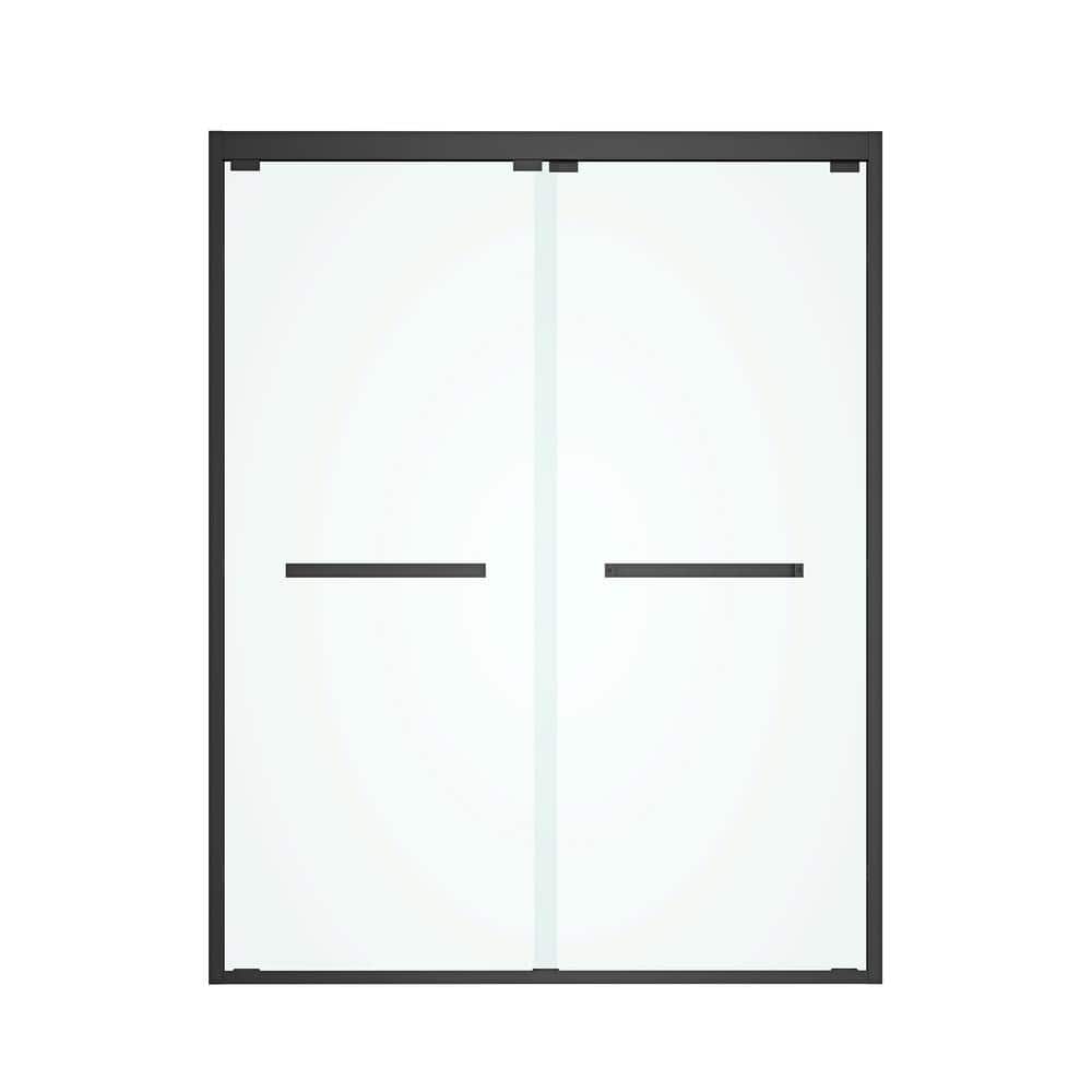 ESDIY 60 in. W x 76 in. H Fixed Framed Shower Door in Black Finish