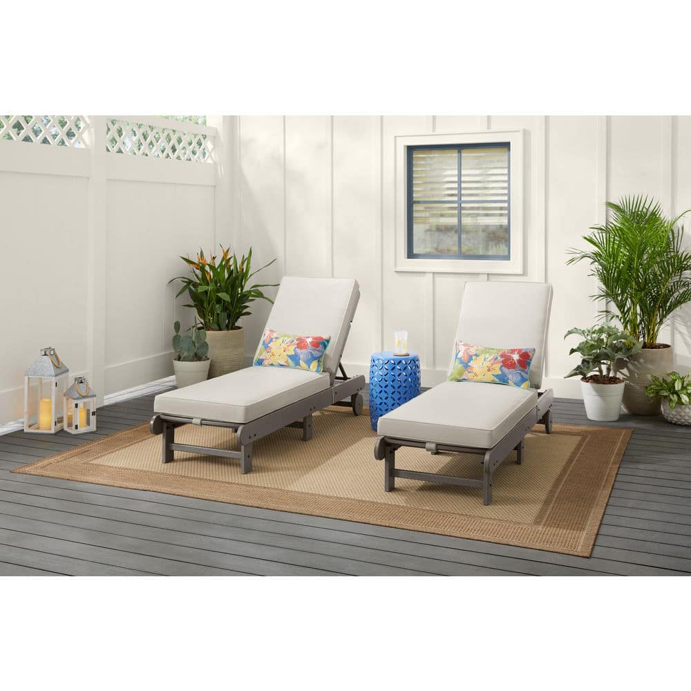 Hampton Bay Seaside Bluff HDPE All-Weather Outdoor Chaise Lounge