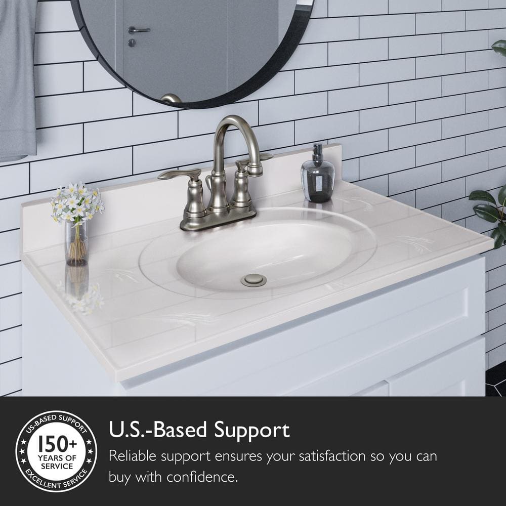 Ivory Swirl 37-Inch Cultured Marble Vanity Top with Backsplash