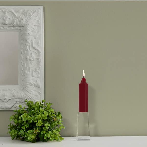 ROOT CANDLES Smooth Collenette 5 in. Garnet Unscented Taper Candle (Set of 8)