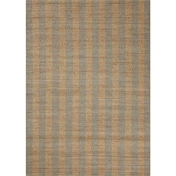 Chris Love Julia Judy Natural / Sky 2 ft. 6 in. x 7 ft. 6 in. Contemporary Runner Rug