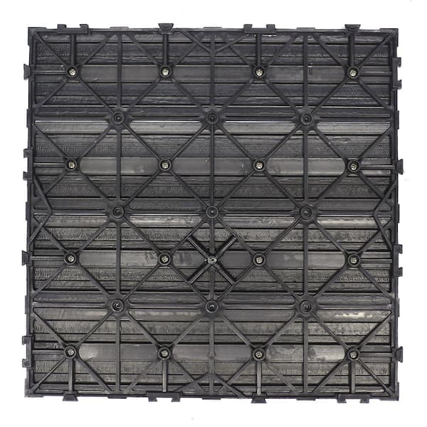 UltraShield Naturale 1 ft. x 1 ft. Quick Deck Outdoor Composite Deck Tile Sample in Hawaiian Charcoal
