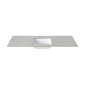 67 in. W x 22 in. D Cultured Marble Rectangular Undermount Single Basin Vanity Top in Silver Stream