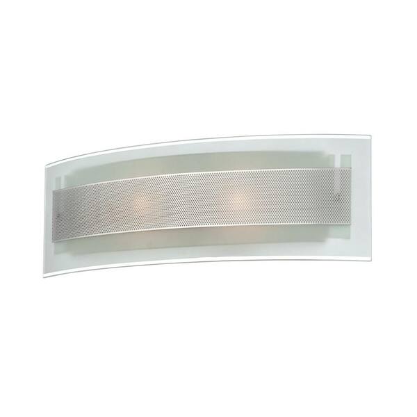 Illumine Designer Collection 2-Light Steel Wall Sconce with Frost Glass Shade