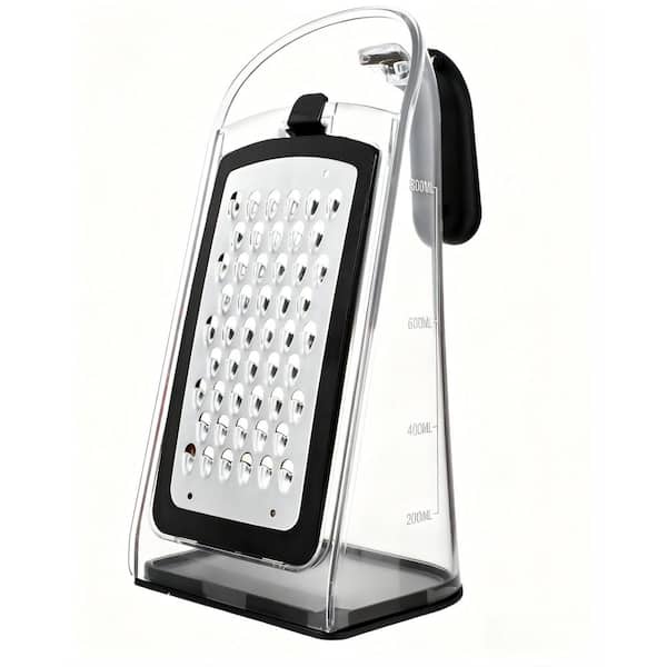 Cheese Grater with Garlic Crusher, Box Grater Vegetable Shredder for Kitchen