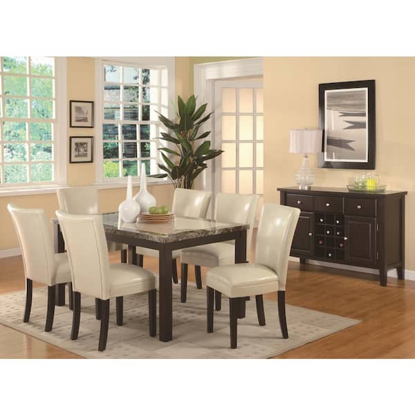 Coaster Carter Collection Cream Leatherette Dining Chair (Set of 2)