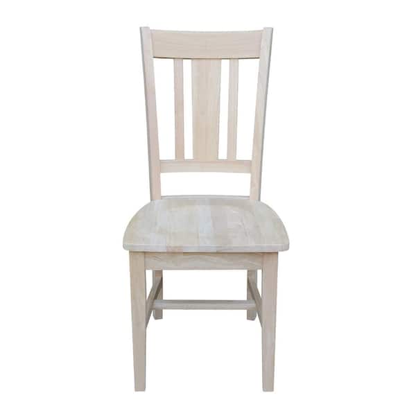 International Concepts San Remo Unfinished Wood Slat Back Dining Chair (Set of 2)