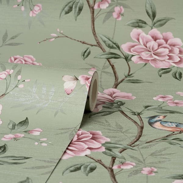 Fine Decor Navy Akina Floral Wallpaper Sample, Blue