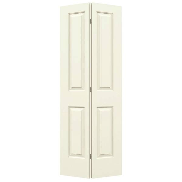 JELD-WEN 32 in. x 80 in. Cambridge Vanilla Painted Smooth Molded Composite Closet Bi-fold Door