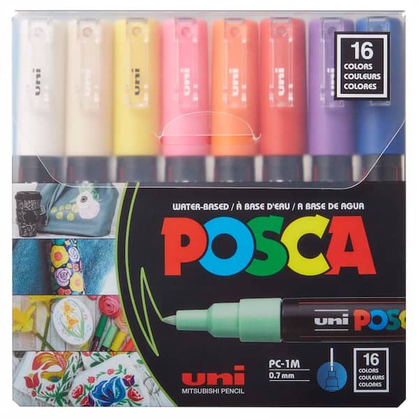 uni® POSCA® PC-5M, Water-Based Paint Markers (16 Pack)
