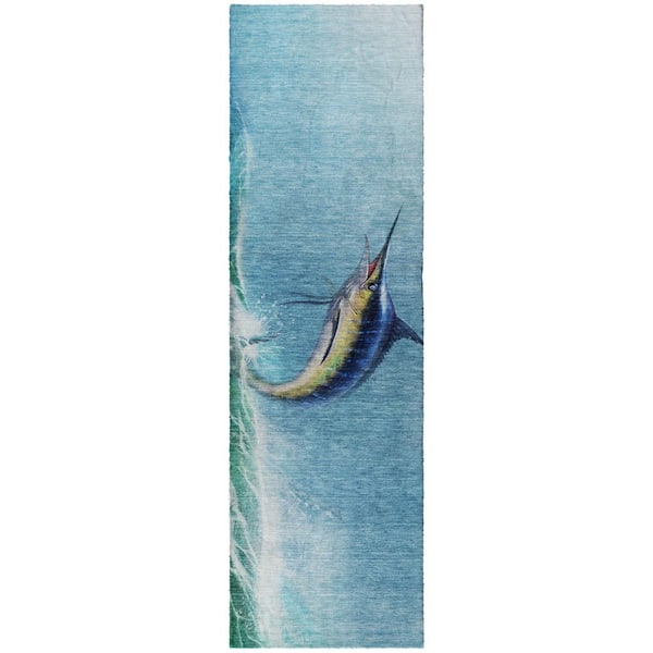 Dream Shag Premium Machine Washable Abstract ADS147 Bermuda 2 ft. x 7 ft. Runner Rug
