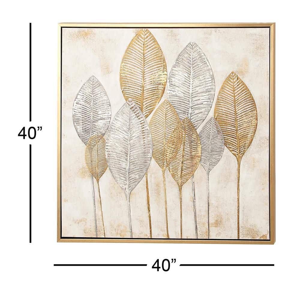 Hollywood Glam Gold Trim Botanic-Inspired Canvas Print