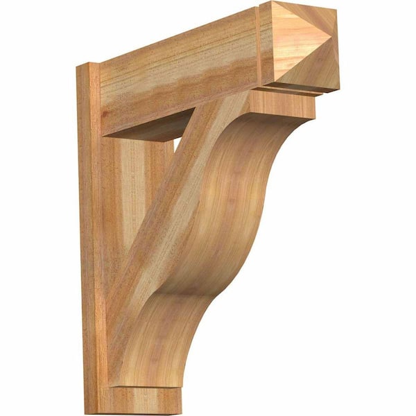 Ekena Millwork 8 in. x 28 in. x 28 in. Fuston Arts and Crafts Rough Sawn Western Red Cedar Outlooker