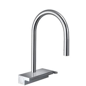 Aquno Select Single-Handle Pull-Down Sprayer Kitchen Faucet with QuickClean in Chrome