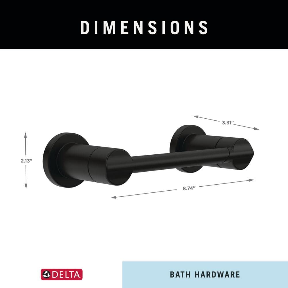 Matte Black Wall Mount Pivot Arm Toilet Paper Holder