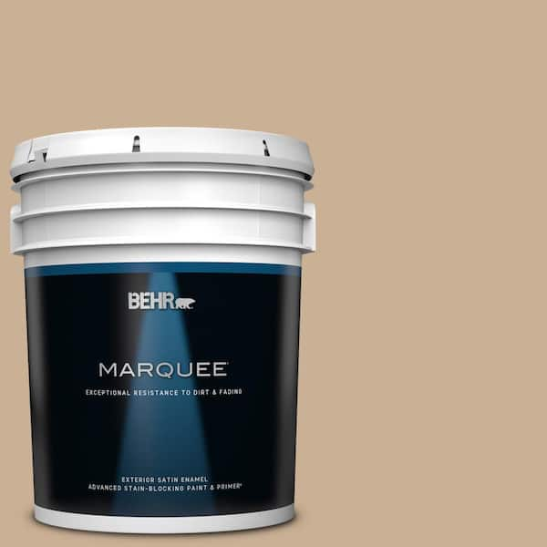 BEHR MARQUEE 5 gal. #N260-3 Polo Tan Satin Enamel Exterior Paint & Primer