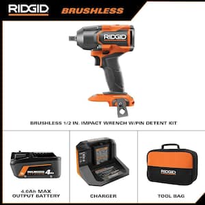 18V Brushless 4-Mode 1/2 in. Mid-Torque Impact Wrench Kit with Pin Detent, 4.0 Ah MAX Output Battery, and Charger