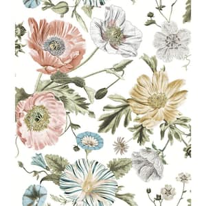 30.75 sq. ft. Vintage Poppy Pink Peel and Stick Wallpaper