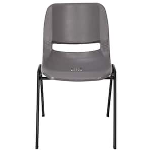 Gray Plastic/Black Frame Plastic Stack Chair (Set of 5)