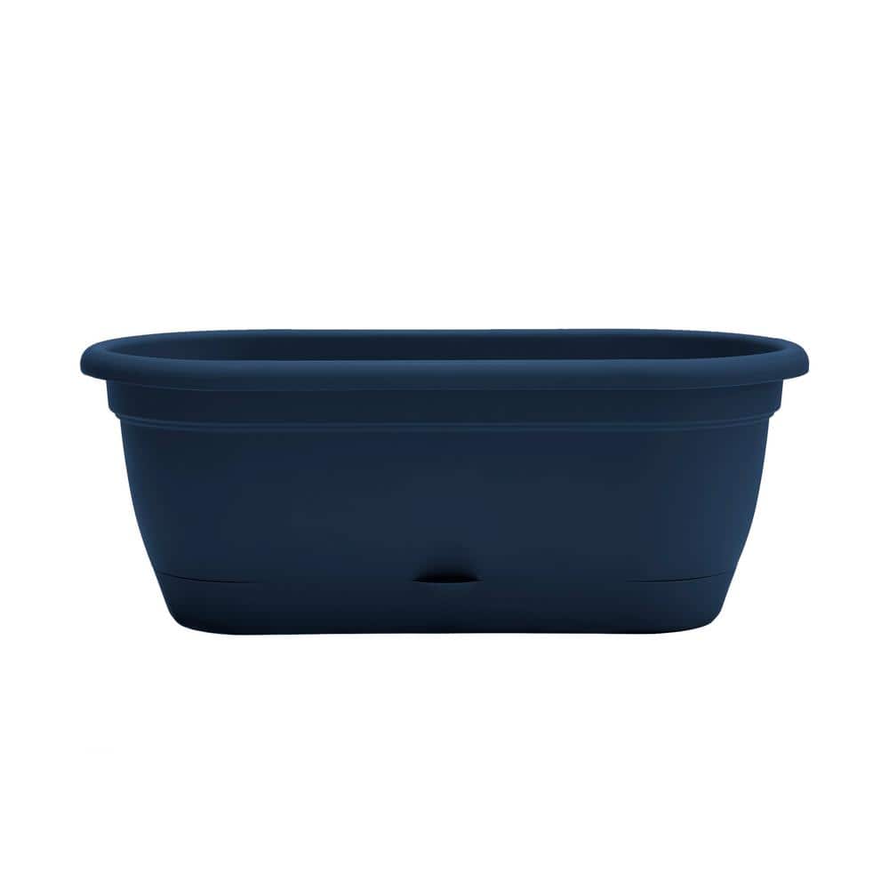 Lucca 9.25 in. L x 19 in. W x 7.5 in. H 10 Qt. Self-Watering Oval Navy Indoor/Outdoor Plastic Window Box price history on PriceWatchPro