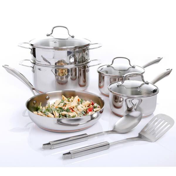 Oster Cuisine Kellerton 10-Piece Stainless Steel Cookware Set