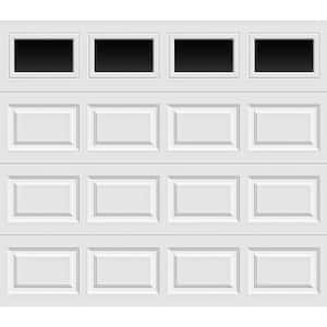 Classic Steel Short Panel 9 ft x 7 ft Insulated 18.4 R-Value  White Garage Door with Windows