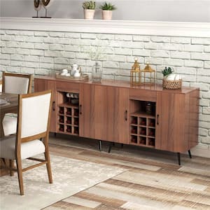 Brown MDF 38 in. Buffet Sideboard Cabinet with Drawer And Adjustable Shelves