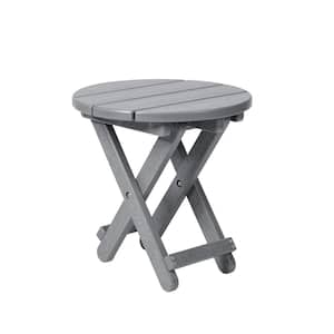 Lakeside Round Side Table Durable Weatherproof Outdoor Table Furniture for Porch and Backyard Grey