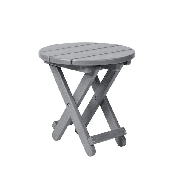Keter Lakeside Round Side Table Durable Weatherproof Outdoor Table Furniture for Porch and Backyard Grey