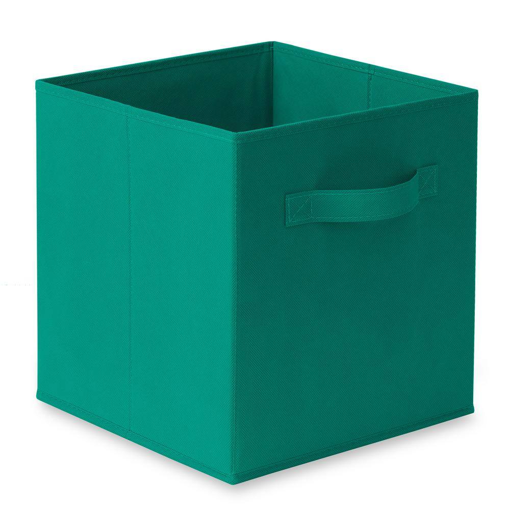 Set of 12 Orange Collapsible Fabric Storage Cube Bins