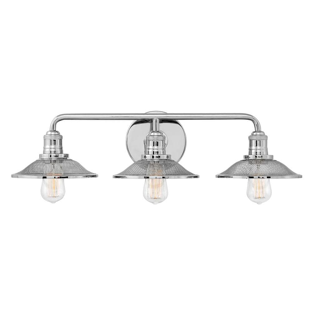 Rigby Americana-Inspired Polished Nickel 3-Light Bath Fixture