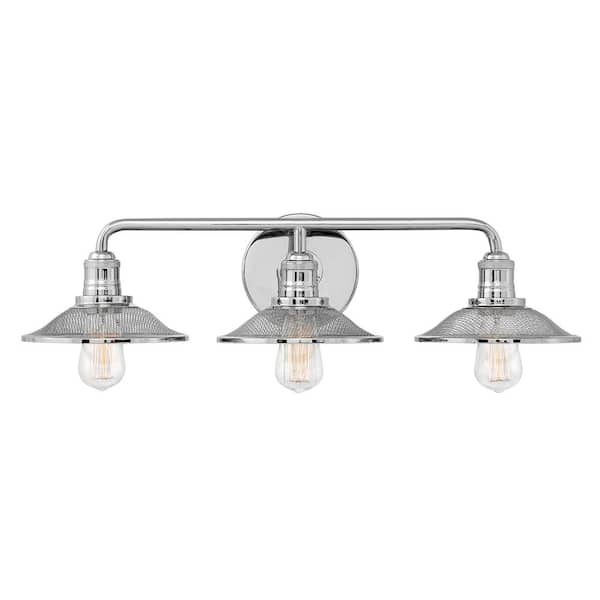 HINKLEY RIGBY 27 in. 3-Lighs Polished Nickel Vanity Light