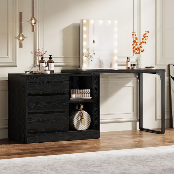 dressing table design black Luxurious Salome Dressing Table Mirror, Black for Stylish Interiors main image 1
