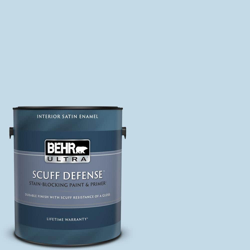 Behr Ultra 1 Gal Home Decorators Collection Hdc Ct 15 Summer Sky Extra Durable Satin Enamel Interior Paint Primer The Home Depot