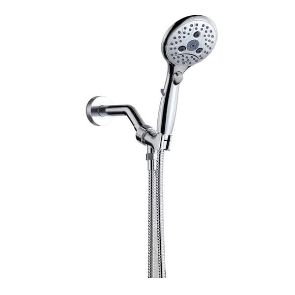 Lukvuzo 5-Spray Freestanding Handheld Shower Head with High Pressure Shower Sprinkler and Hose 2.5 GPM in Black